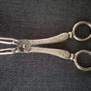 Vintage Ornate Silver Plated Serving Tongs